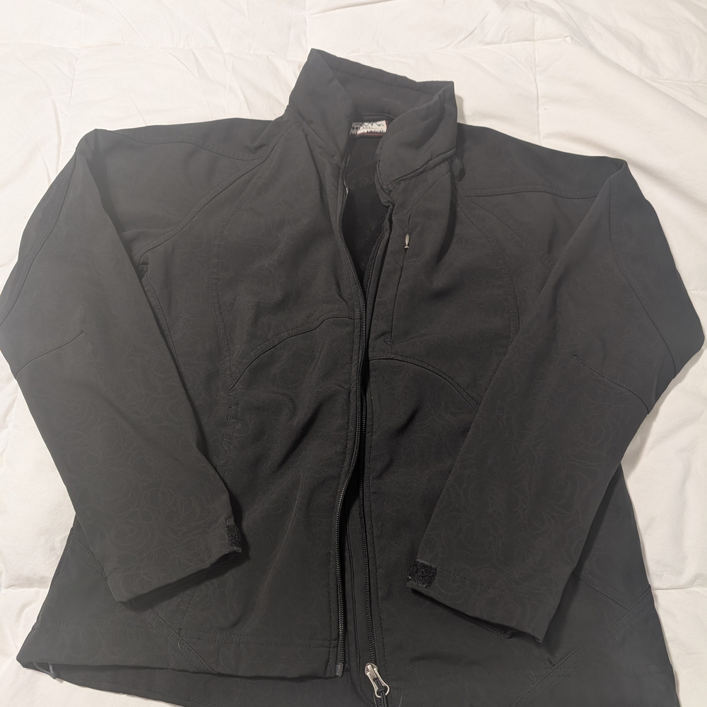Women's Black Fleece Jacket Double diamond
